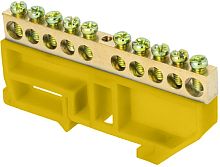 Шина неизолированная EKF PROxima PE "земля" ШНИ-6х9-10-Д-Ж 10 групп желтый картинка 